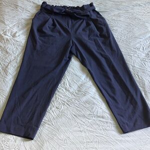 LOFT Petite Midnight Navy Blue Melange Paper bag  Pants‎